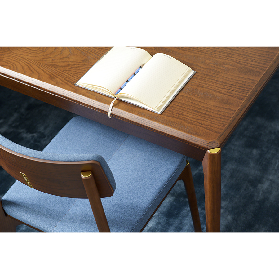 Стул Aska, рогожка, сине-коричневого цвета | Replace