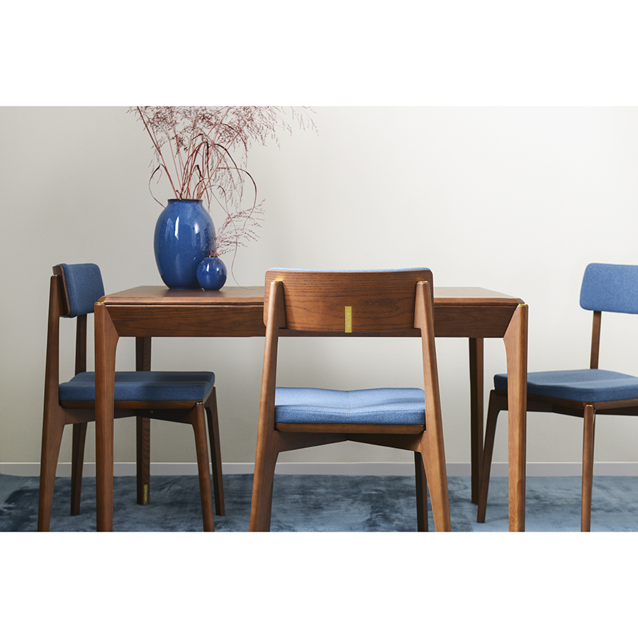 Стул Aska, рогожка, сине-коричневого цвета | Replace