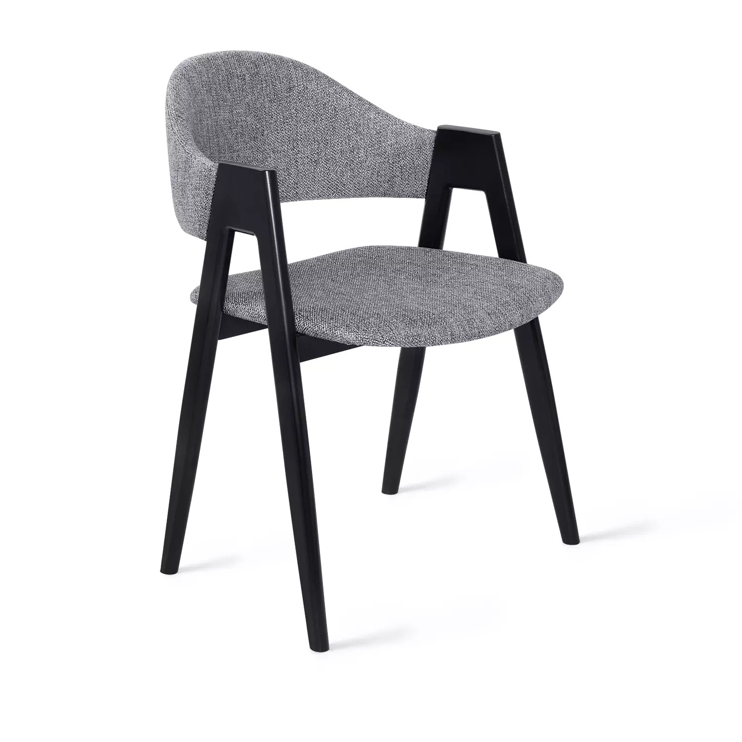 Стул Даллас в цвете черная эмаль, рогожка серая | Replace