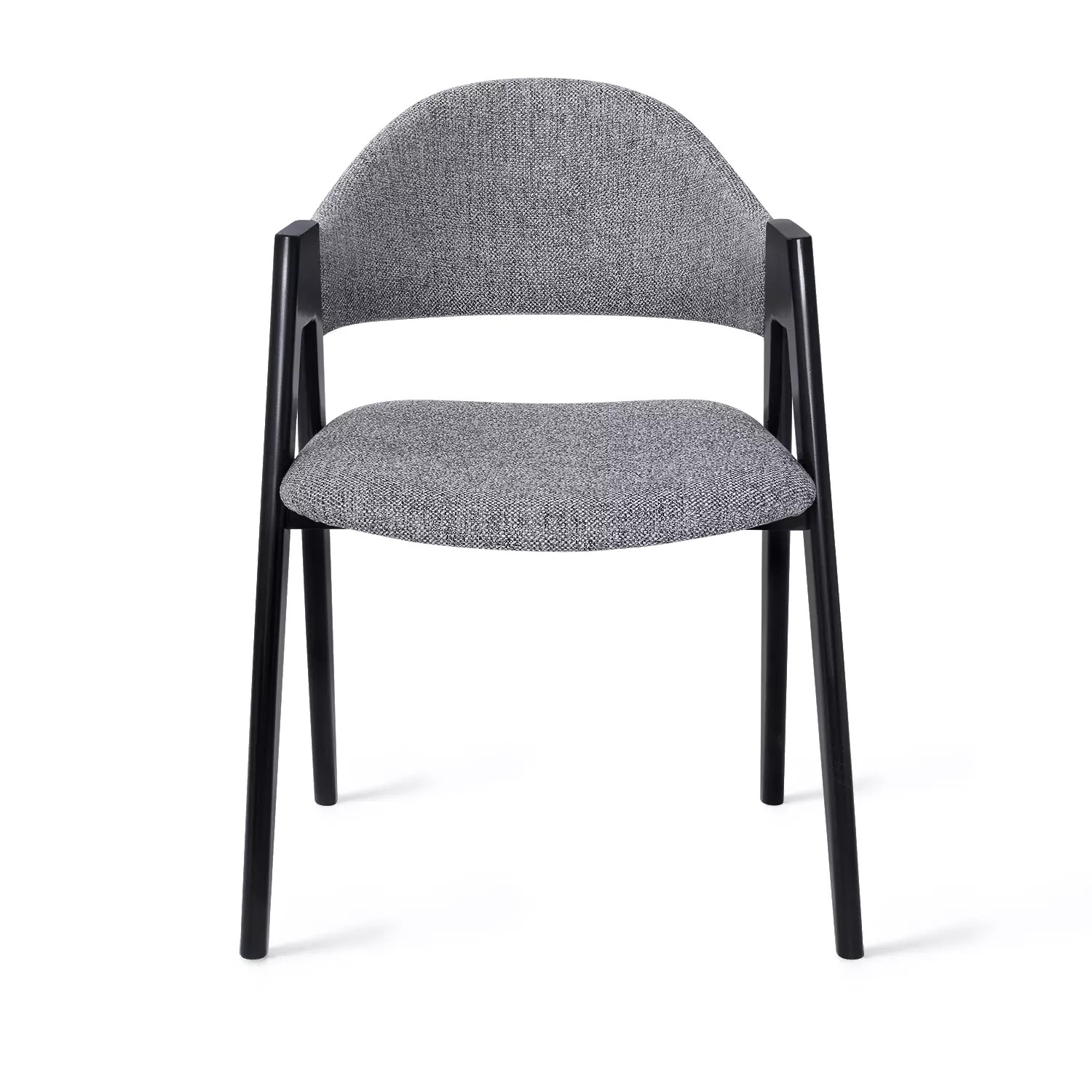 Стул Даллас в цвете черная эмаль, рогожка серая | Replace