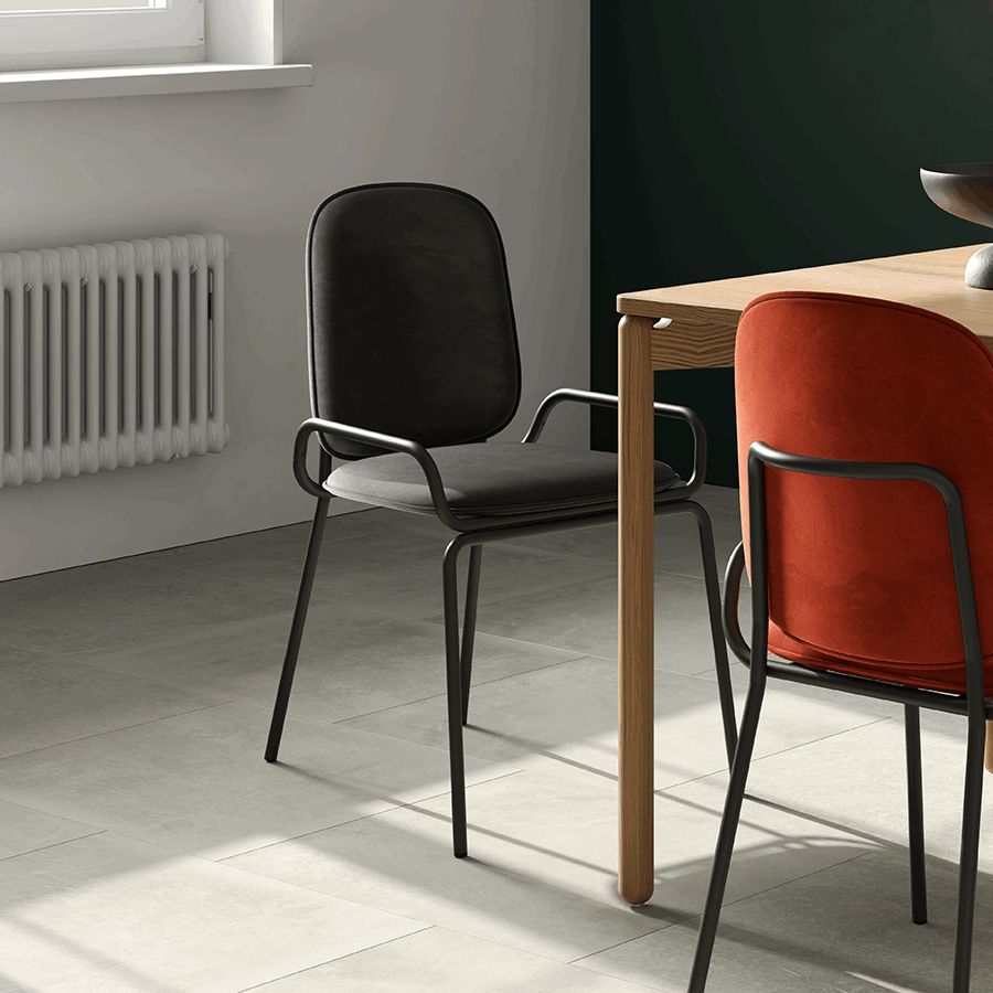 Стул Рор, double frame, велюр, черный/темно-красный | Replace