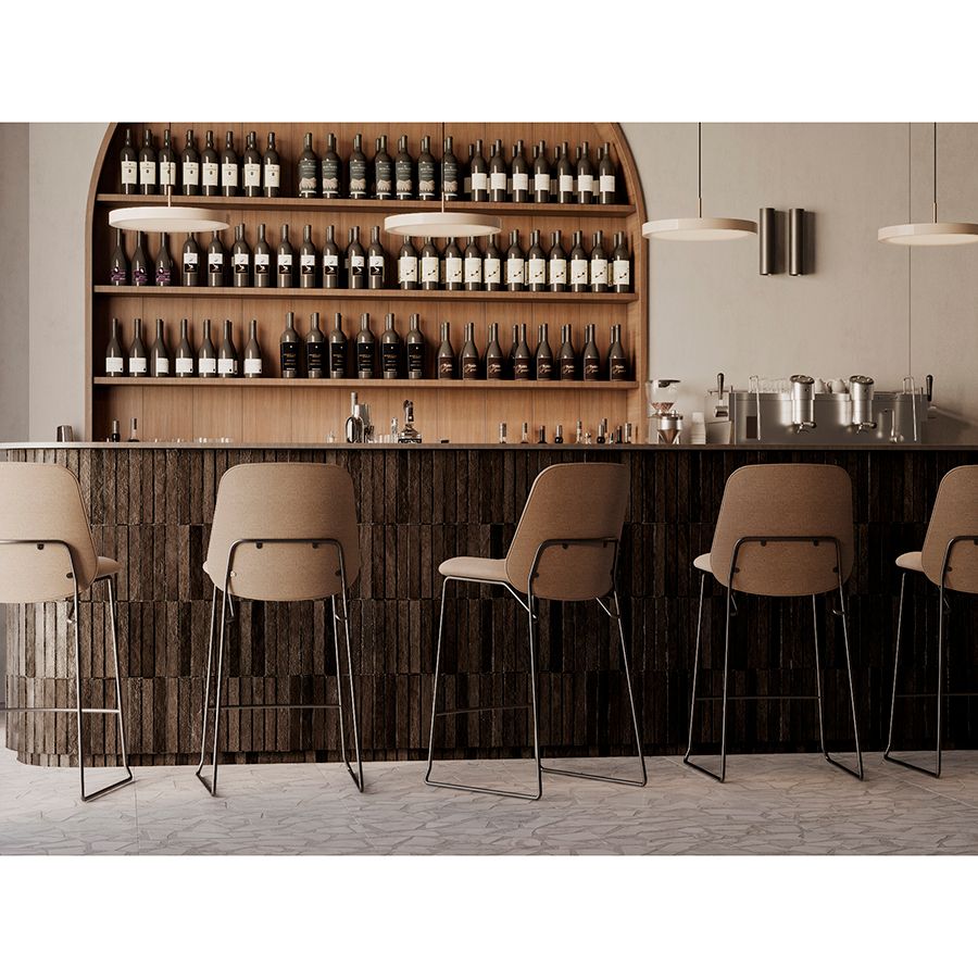 Стул барный Ниелс, рогожка, темно-коричневый | Replace