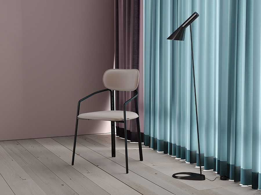 Стул Рор, round, велюр, черный/бежевый | Replace