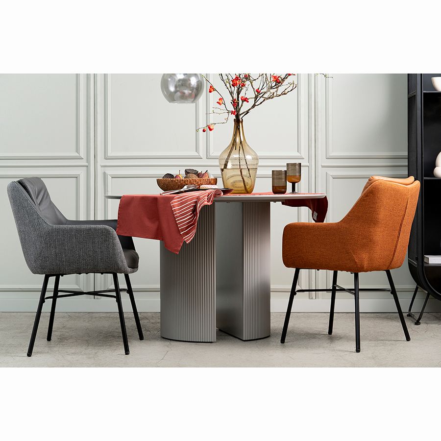 Стул Аллар, экокожа, рогожка, коричневый | Replace