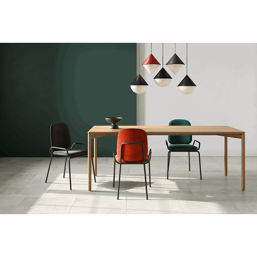 Стул Рор, double frame, велюр, черный/темно-красный | Replace