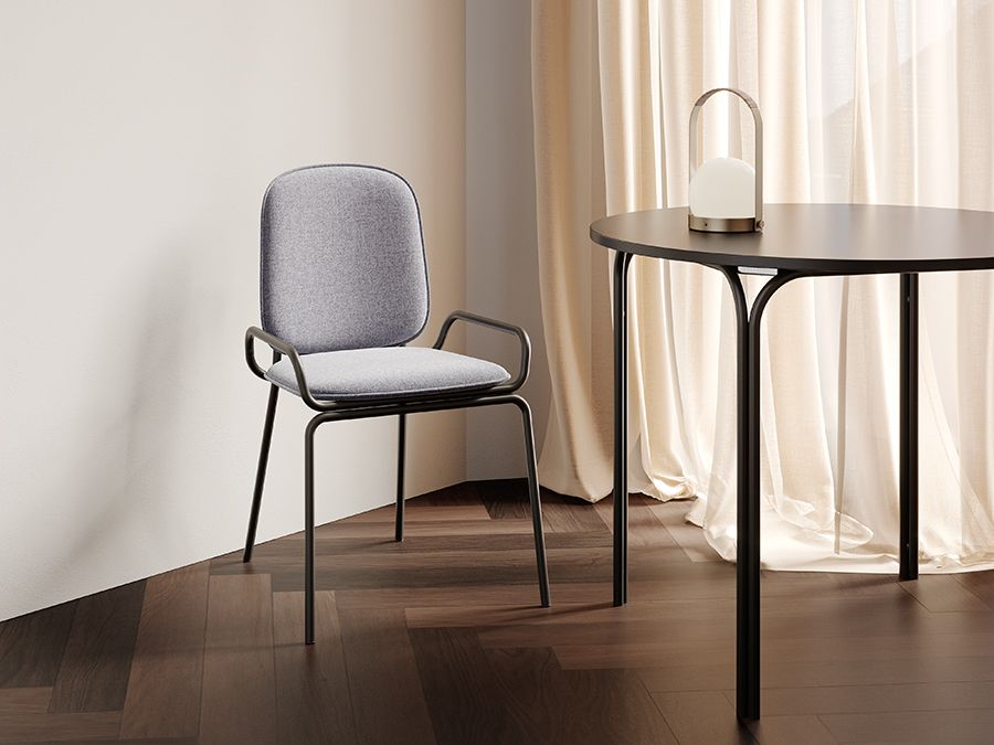 Стул Рор, double frame, рогожка, черный /серый | Replace