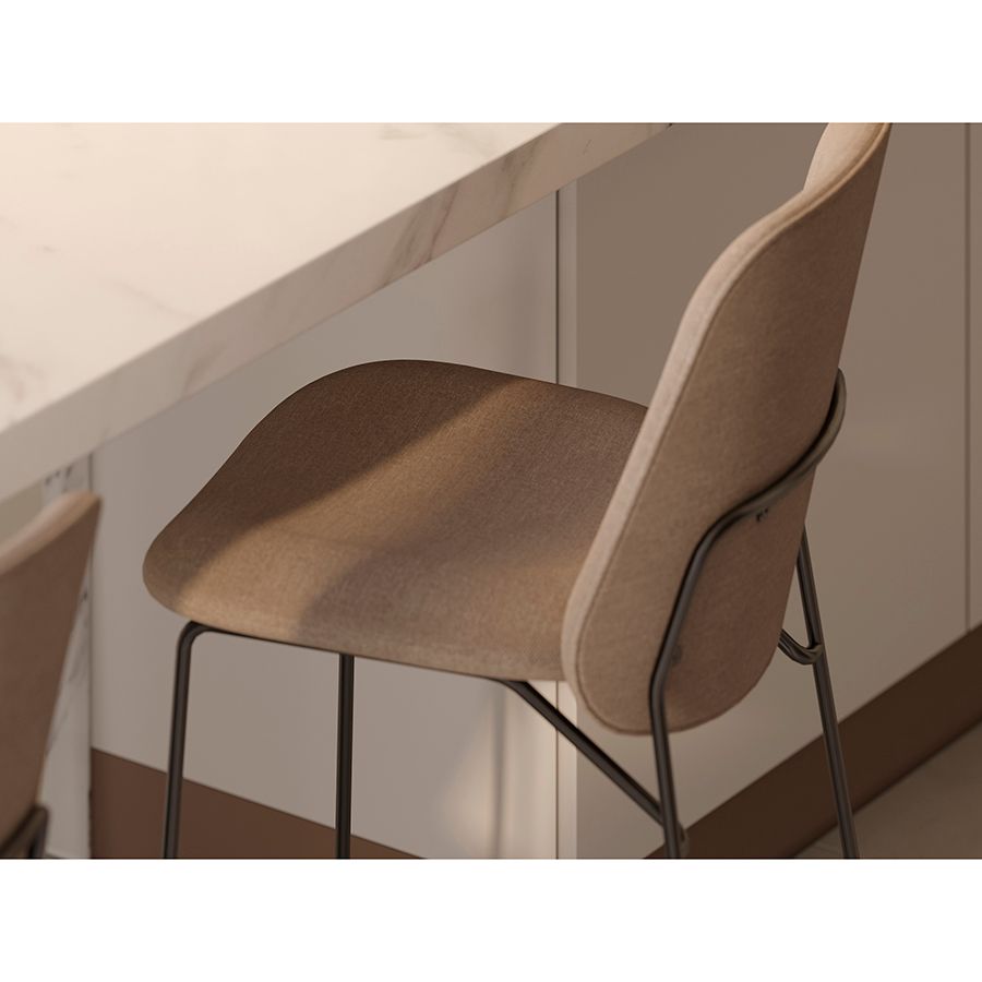 Стул барный Ниелс, рогожка, темно-коричневый | Replace