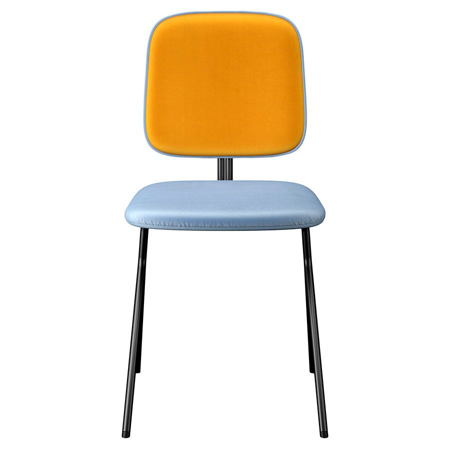 Стул Рор, y, велюр, черный/голубой/желтый | Replace