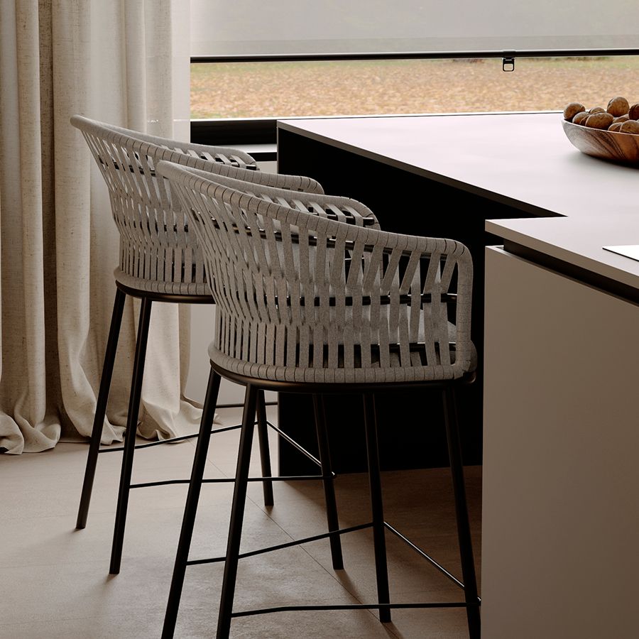 Стул полубарный Хауген, темно-серый/светло-серый | Replace