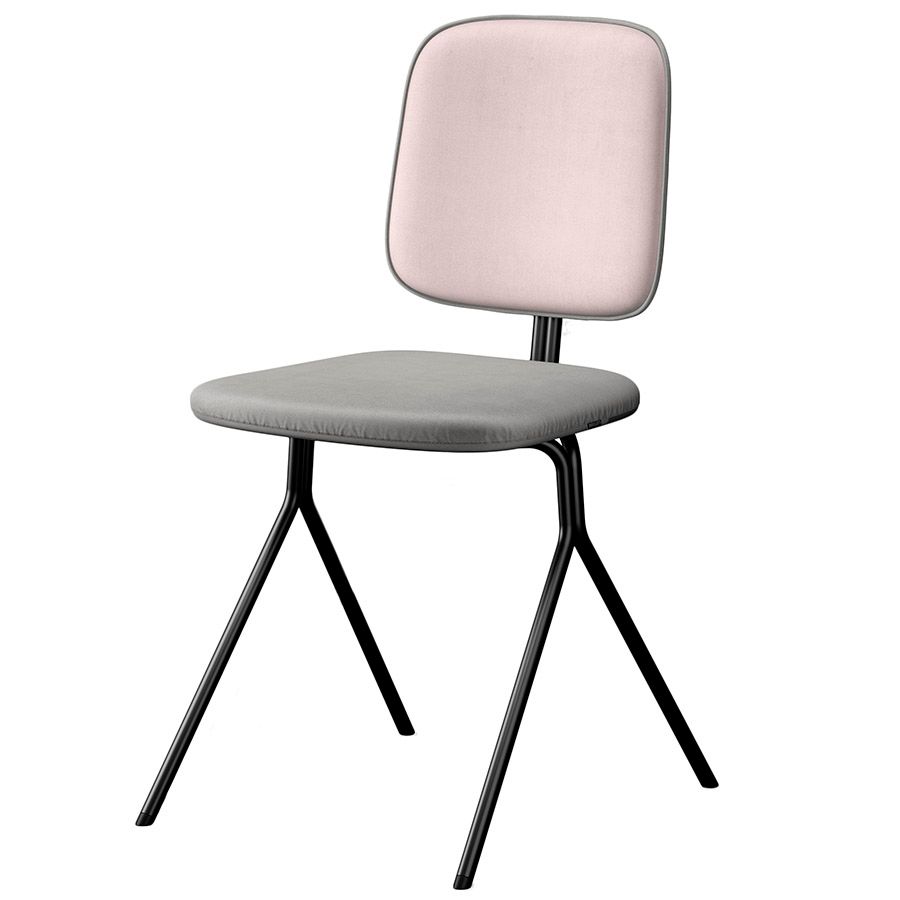 Стул Рор, y, велюр, черный/серо-голубой/розовый | Replace