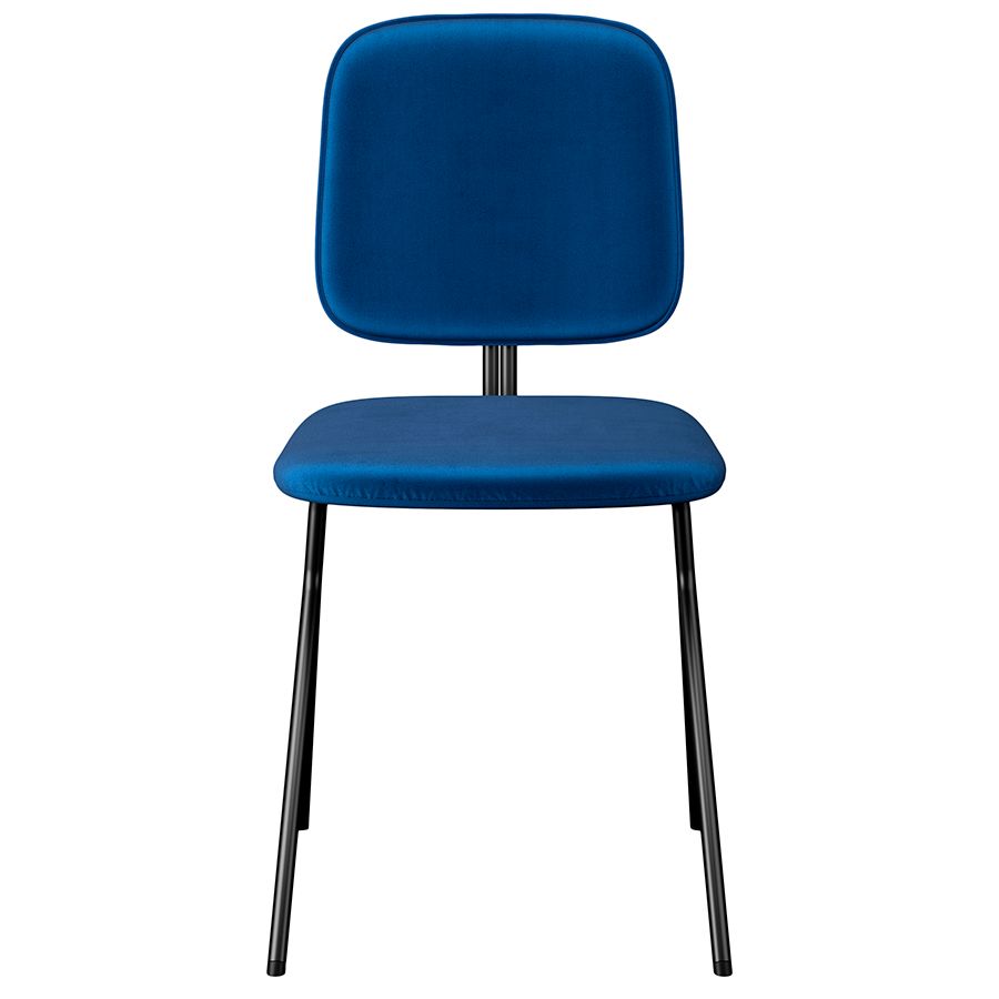 Стул Рор, y, велюр, черный/темно-голубой | Replace