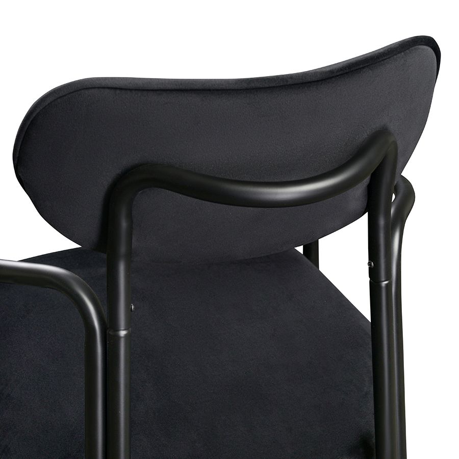 Стул Рор, round, велюр, черный/черный | Replace