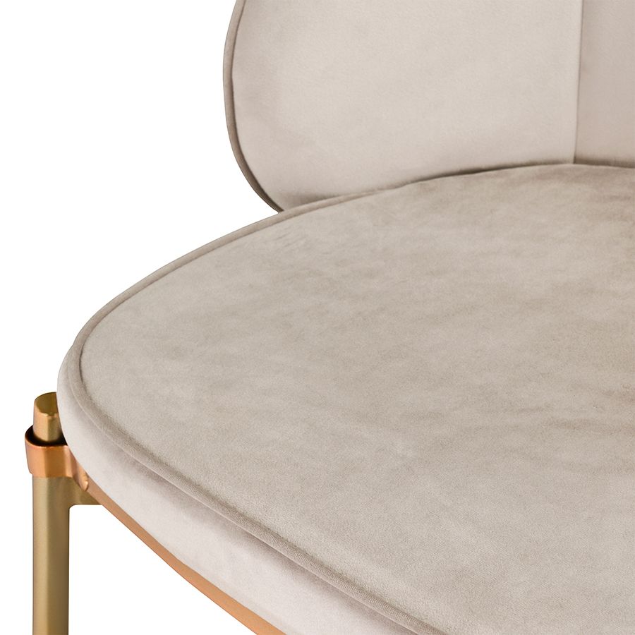 Стул полубарный Коралл, велюр, серо-бежевый | Replace