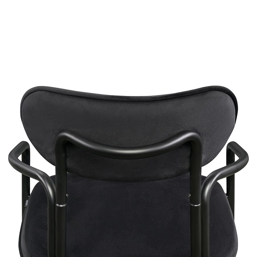 Стул Рор, round, велюр, черный/черный | Replace