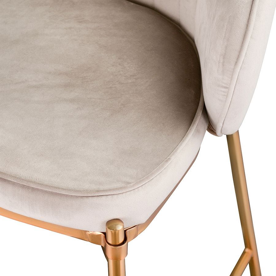 Стул барный Коралл, велюр, серо-бежевый | Replace