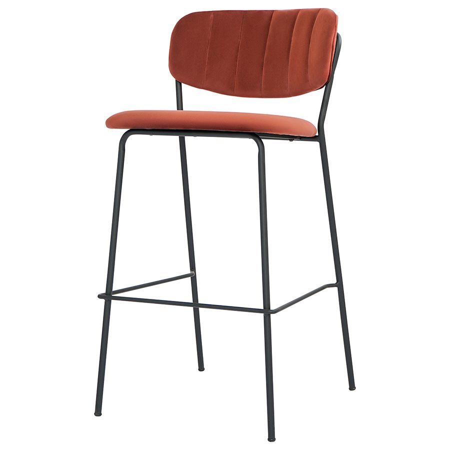 Стул барный Еирилл, велюр, кирпичный | Replace