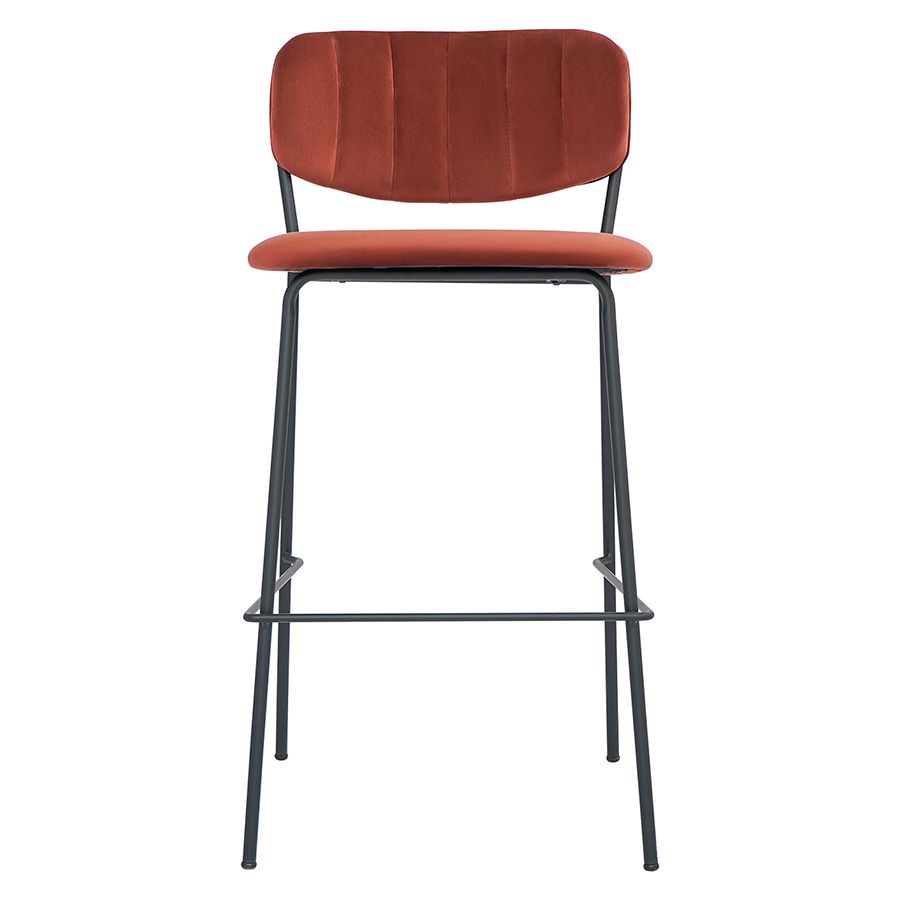 Стул барный Еирилл, велюр, кирпичный | Replace