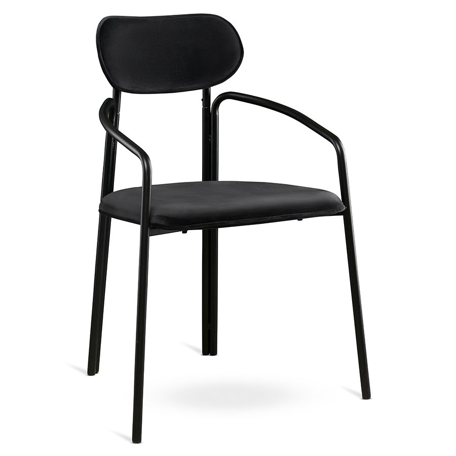 Стул Рор, round, велюр, черный/черный | Replace