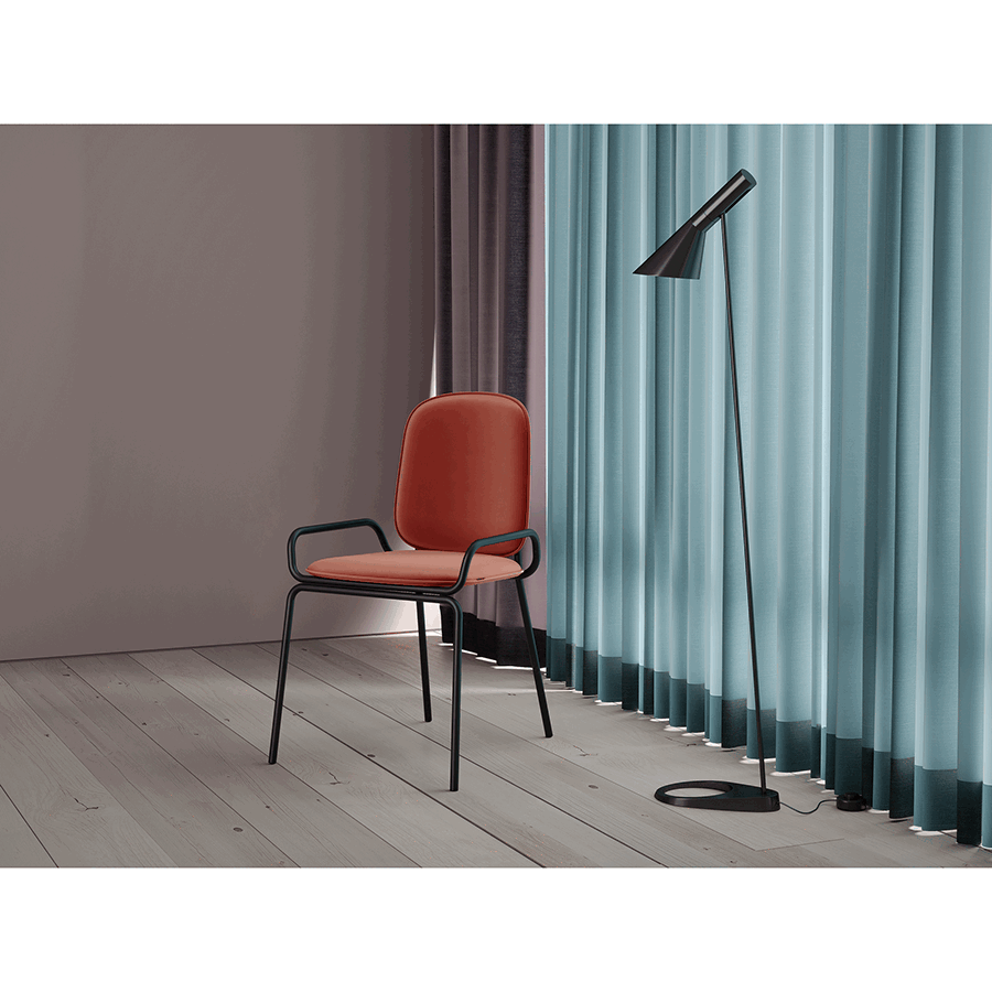 Стул Рор, double frame, велюр, черный/темно-красный | Replace