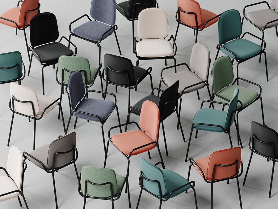 Стул Рор, double frame, рогожка, черный /серый | Replace