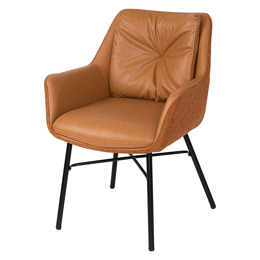 Стул Аллар, экокожа, рогожка, коричневый | Replace