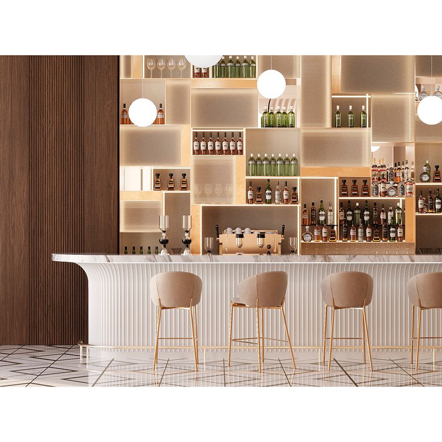 Стул полубарный Коралл, велюр, серо-бежевый | Replace