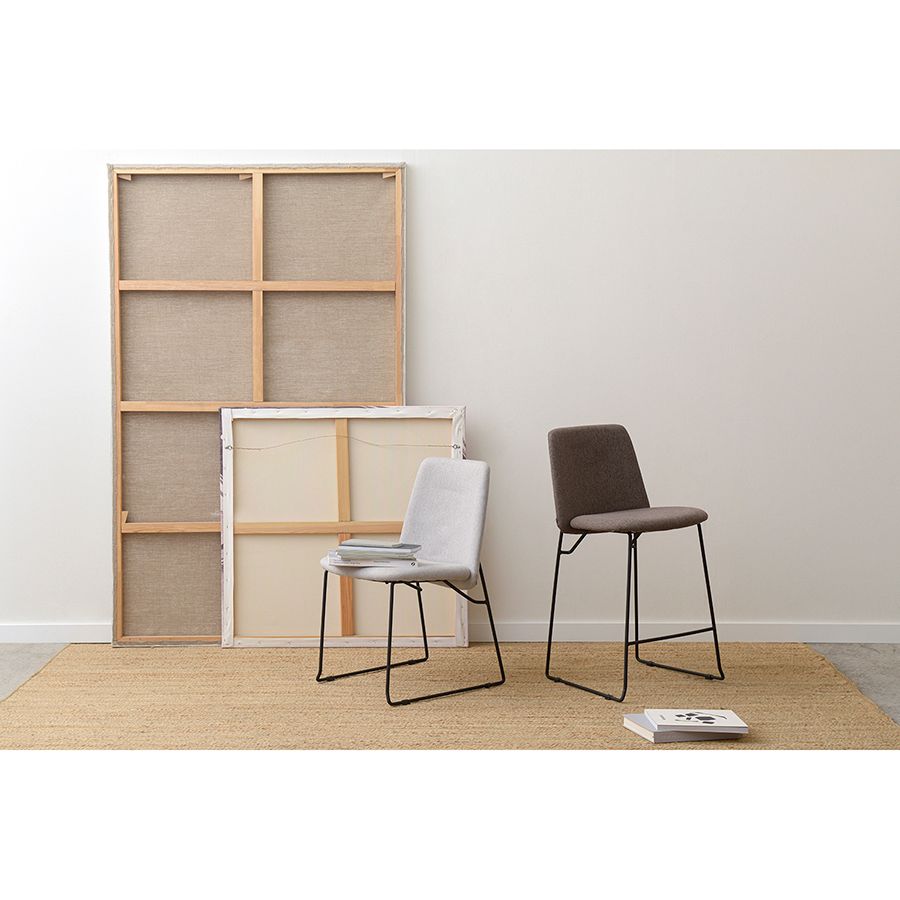 Стул барный Ниелс, рогожка, темно-коричневый | Replace