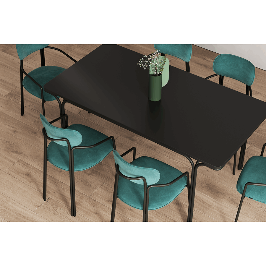 Стул Рор, round, велюр, черный/зеленый | Replace