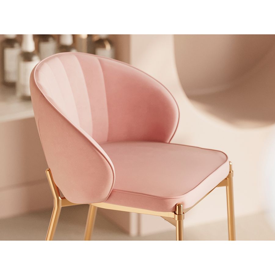 Стул барный Коралл, велюр, розовый | Replace