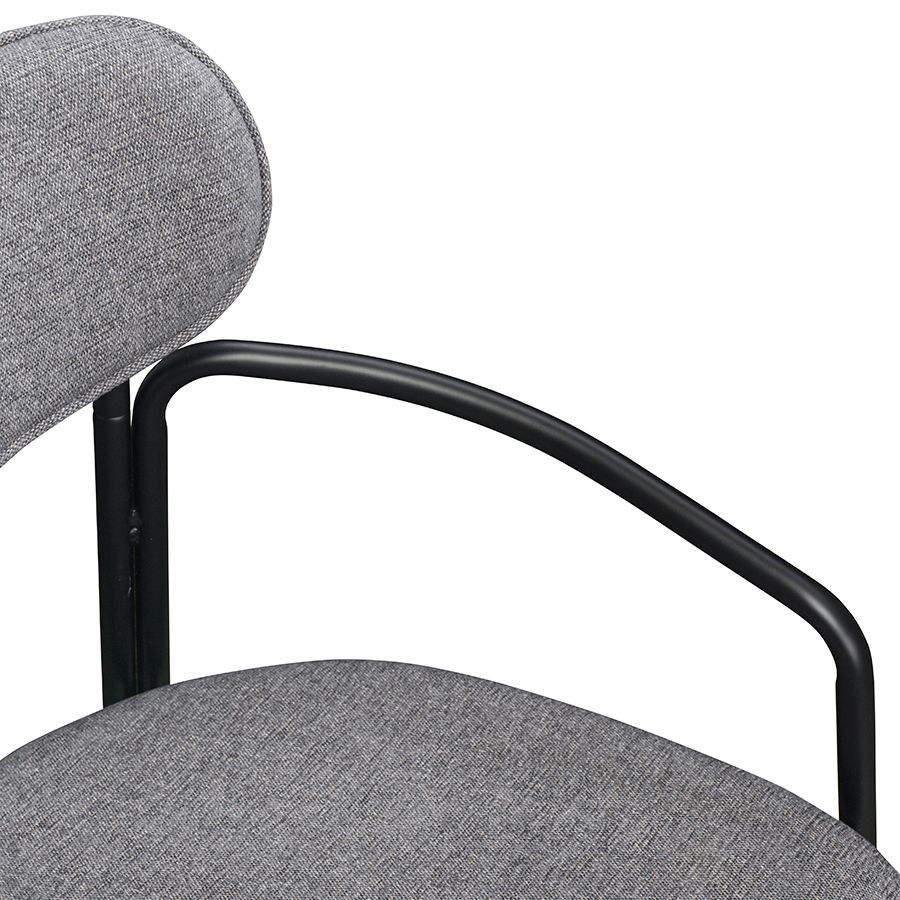 Стул Рор, round, рогожка, черный/серый | Replace