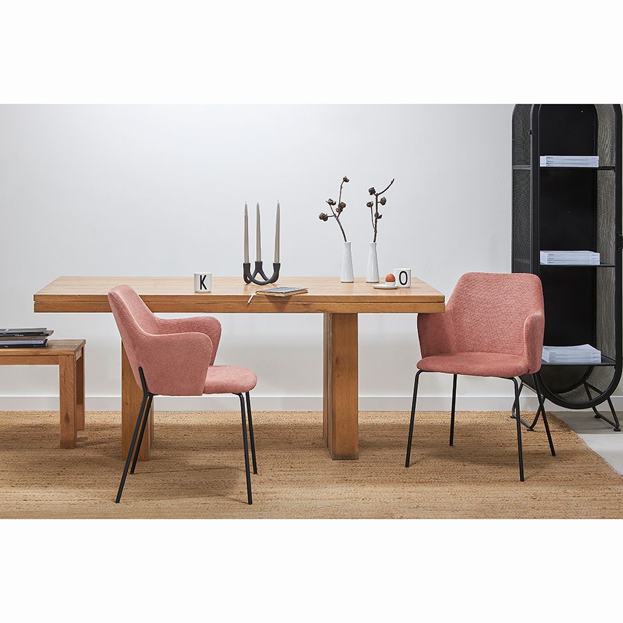 Стул Двигхт, фактурный шенилл, коралловый | Replace