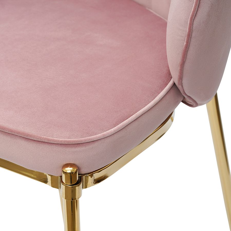 Стул барный Коралл, велюр, розовый | Replace
