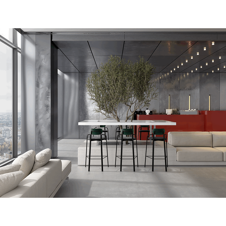 Стул барный Рор, round, велюр, черный/темно-зеленый/черный | Replace