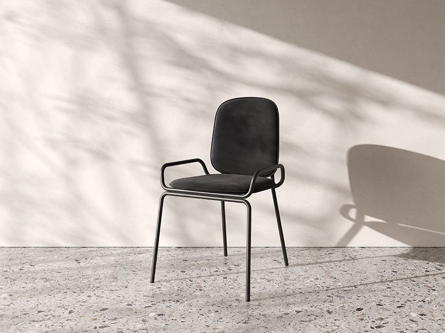 Стул Рор, double frame, велюр, черный /черный | Replace