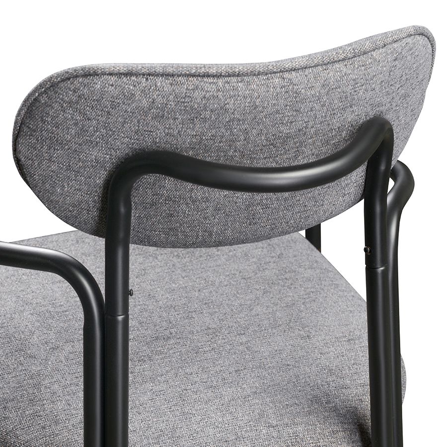 Стул Рор, round, рогожка, черный/серый | Replace