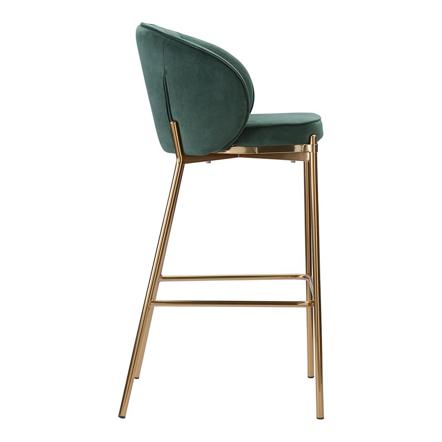 Стул барный Коралл, велюр, темно-зеленый | Replace