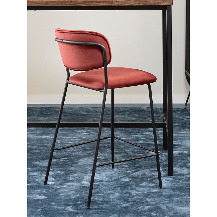 Стул барный Еирилл, велюр, кирпичный | Replace