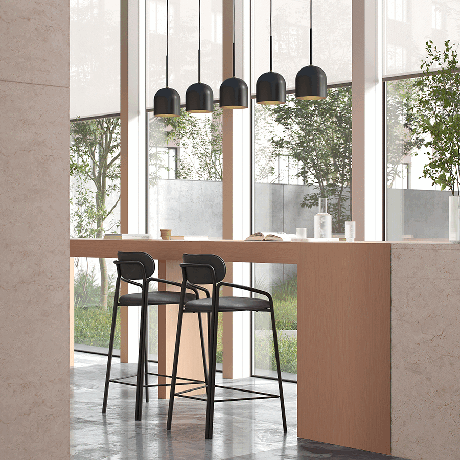 Стул барный Рор, round, велюр, черный/черный | Replace