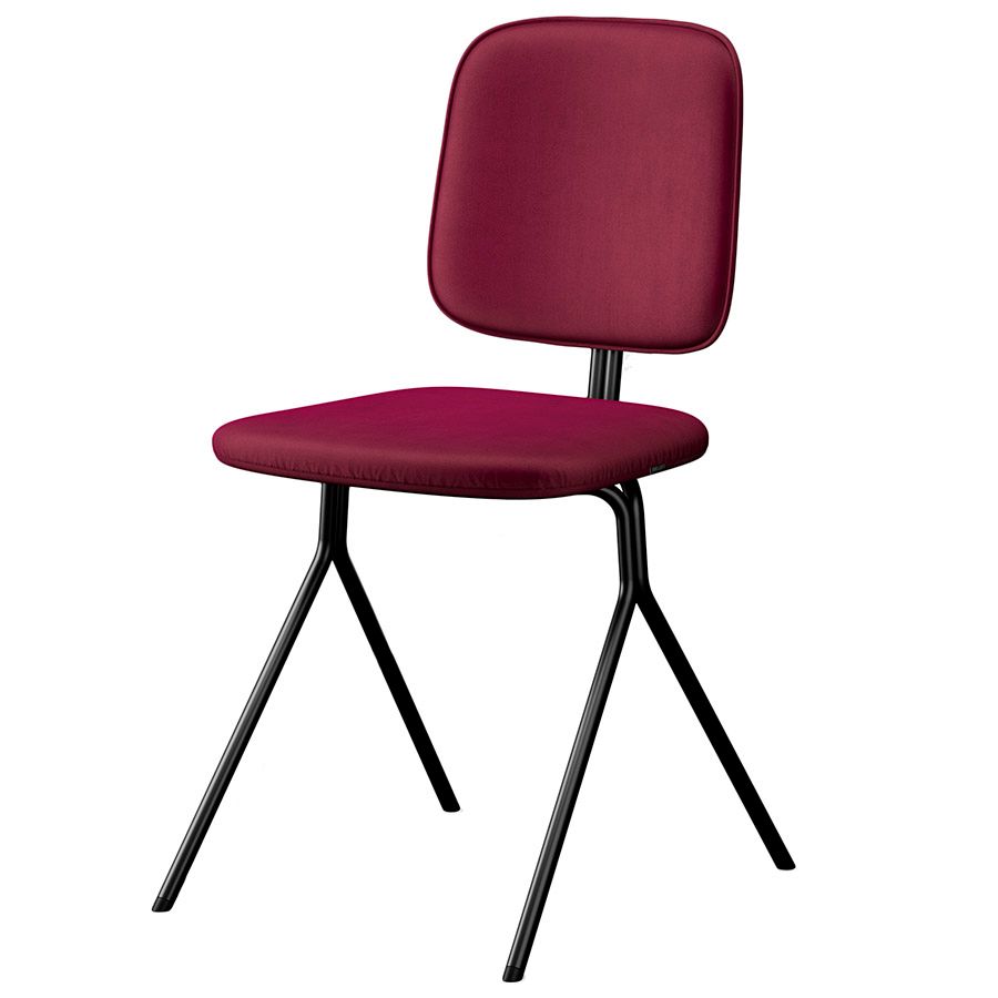 Стул Рор, y, велюр, черный/пурпурный | Replace