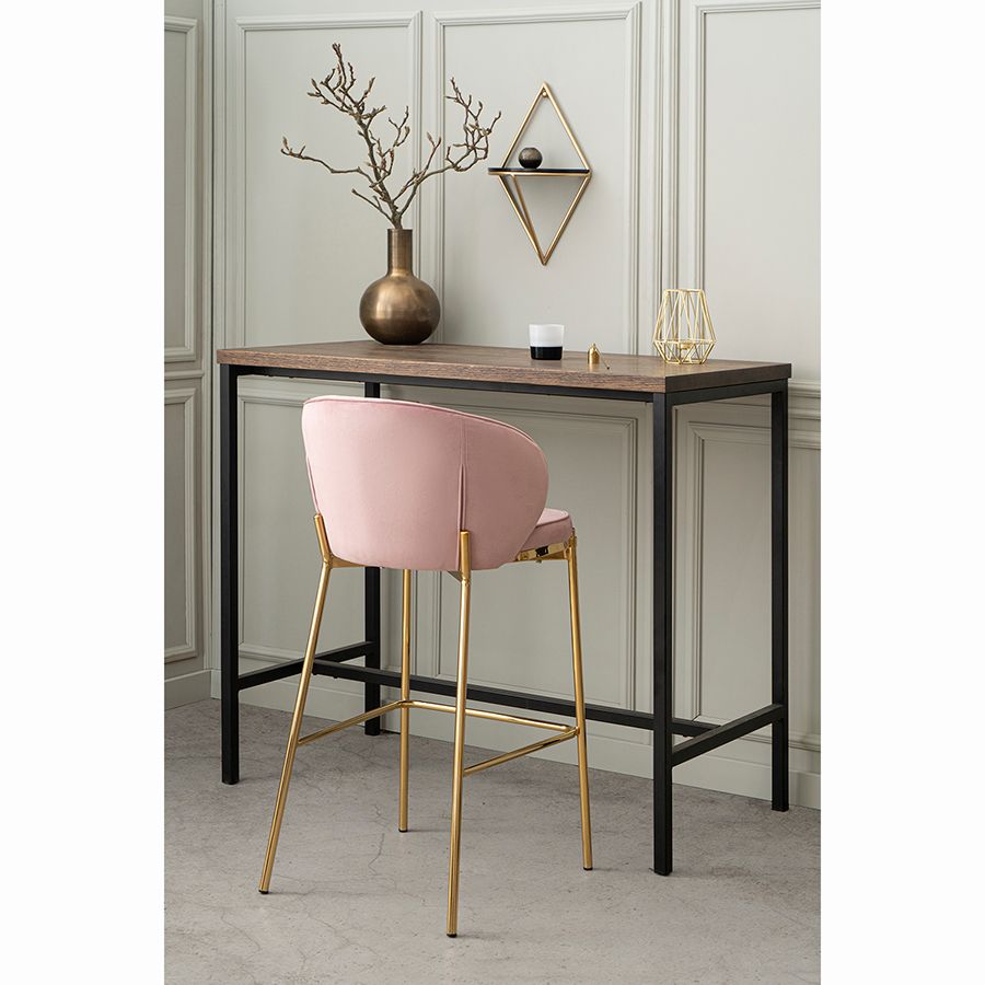 Стул барный Коралл, велюр, розовый | Replace