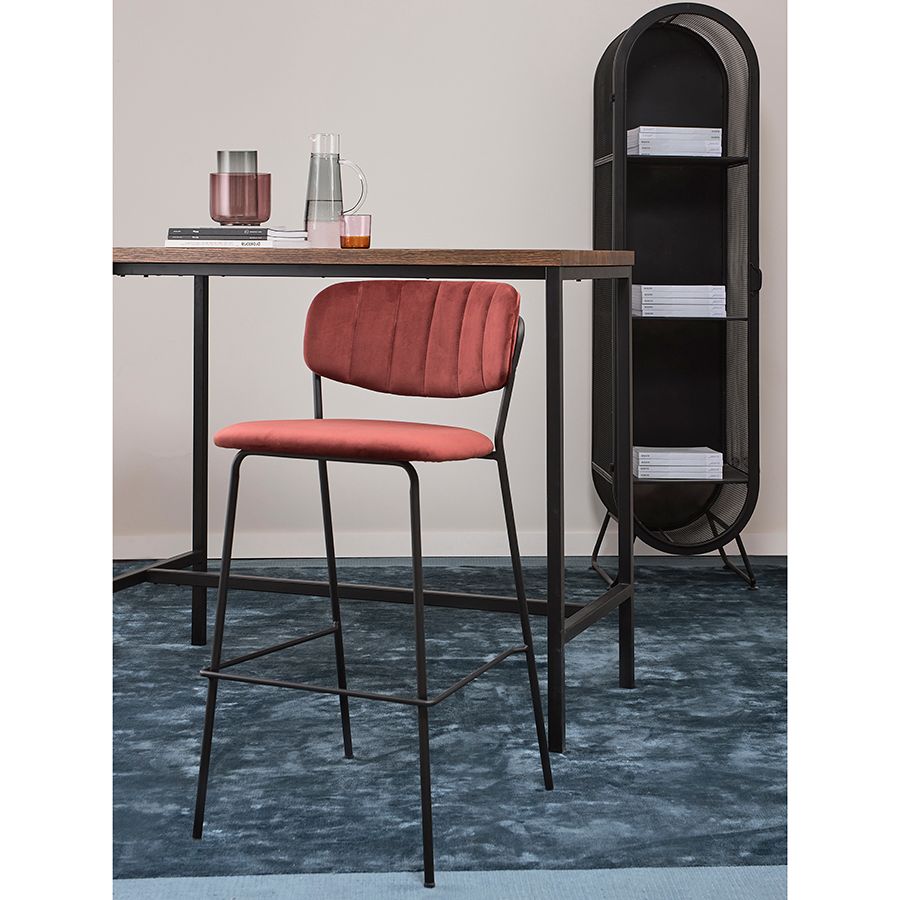 Стул барный Еирилл, велюр, кирпичный | Replace