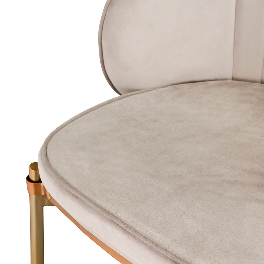 Стул барный Коралл, велюр, серо-бежевый | Replace