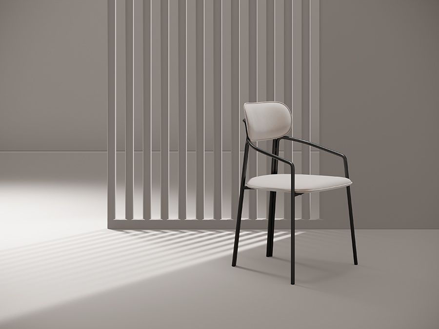 Стул Рор, round, велюр, черный/бежевый | Replace