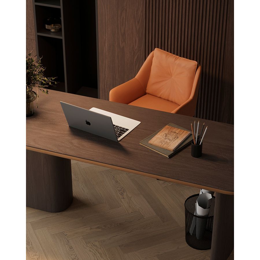 Стул Аллар, экокожа, рогожка, коричневый | Replace