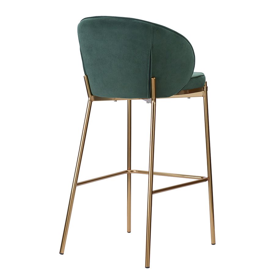 Стул барный Коралл, велюр, темно-зеленый | Replace