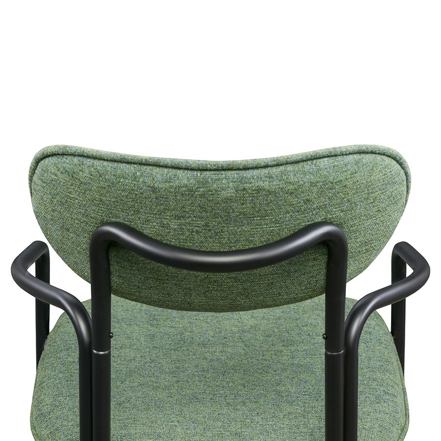 Стул Рор, round, рогожка, черный/зеленый | Replace