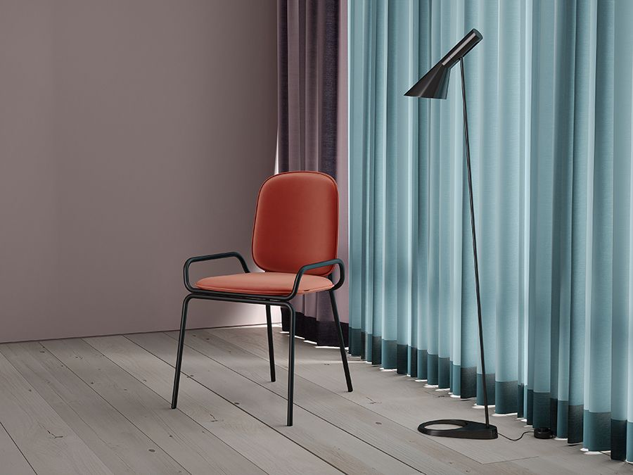 Стул Рор, double frame, велюр, черный/темно-красный | Replace