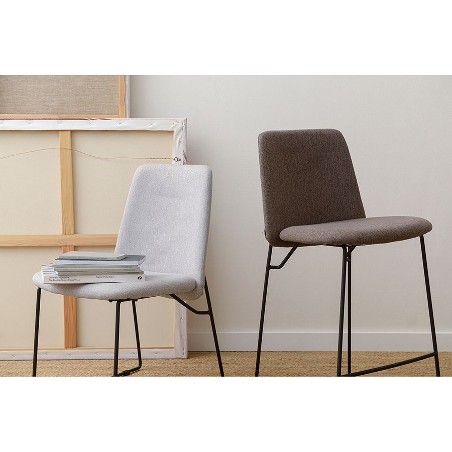 Стул барный Ниелс, рогожка, темно-коричневый | Replace