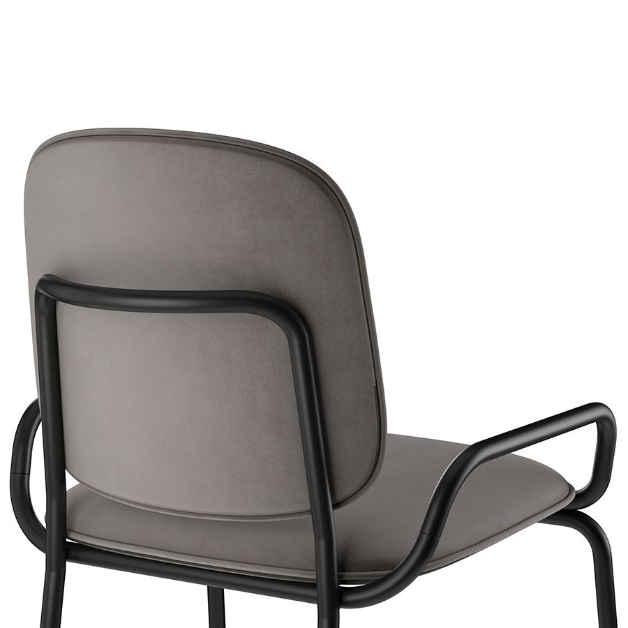 Стул полубарный Рор, 2 frame, велюр, черный/серый | Replace