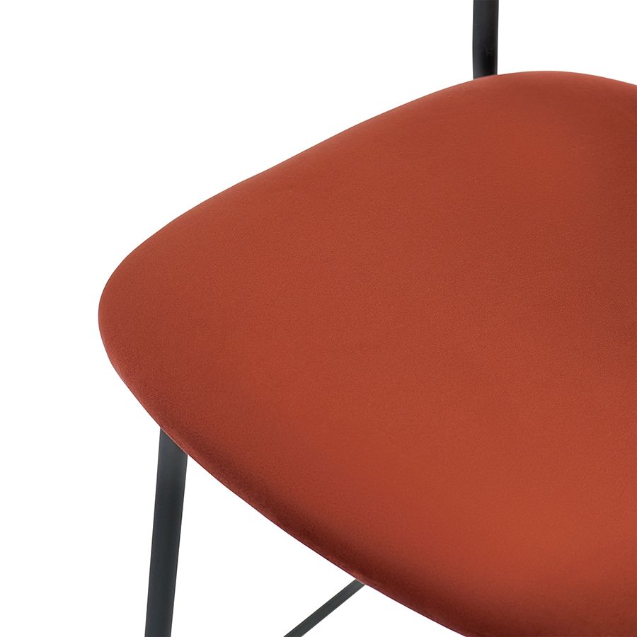 Стул полубарный Еирилл, велюр, кирпичный | Replace